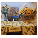 Sunflower Decor (Puzzle, Quilted Table Runners, Throw Pillow, and Decor)