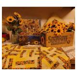 Sunflower Decor (Puzzle, Quilted Table Runners, Throw Pillow, and Decor)