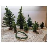Christmas Trees, Greenery with Berries, and 2 Wreaths (see all pics)