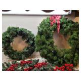 Christmas Trees, Greenery with Berries, and 2 Wreaths (see all pics)
