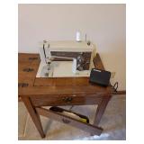 Sears Kenmore Sewing Machine in Cabinet with Accessories