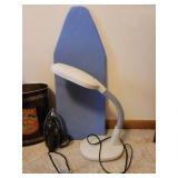 Ironing Board, Iron, Metal Trashcan, Sewing Desk Light, Model Upper Body