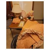 Peach Queen Size Bead spread and Home Decor (Tote Included)