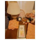 Peach Queen Size Bead spread and Home Decor (Tote Included)