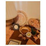 Peach Queen Size Bead spread and Home Decor (Tote Included)