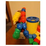 Vintage Fisher Price Blocks, Snap Toys, Top, and Legos