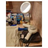 Bathroom Medicine Cabinet Supplies (Bandages, Medications, Q-tips, Hair Dryer, Make-up Mirror)