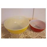 2 Piece Pyrex Bowls in Primary Colors (colors are bright)