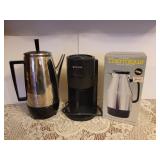 Coffee Percolator, Thermal Server, and 1 Cup at a Time Coffee Maker