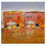 Homestead by Federal Glass Snack Sets 8 Piece Place Setting