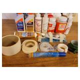 Acrylic Paints, Spray Paints, Tapes, and Glues