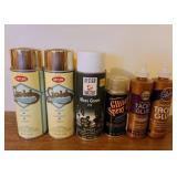 Acrylic Paints, Spray Paints, Tapes, and Glues