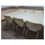 Vintage Table and 6 Chairs (see pics for minor damage to chairs) 6