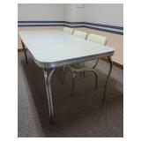 Vintage Table and 6 Chairs (see pics for minor damage to chairs) 6
