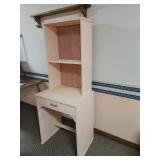 Small Desk with Attached Hutch 24.5 x 18 x 63.5 Located in Basement