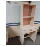 Small Desk with Attached Hutch 24.5 x 18 x 63.5 Located in Basement