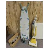 Hoover Vacuum, Ironing Board, and Iron