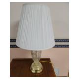 End Table 24 x 18 x 22.5 and 3 Way Lamp Located in basement