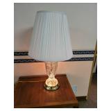 End Table 24 x 18 x 22.5 and 3 Way Lamp Located in basement