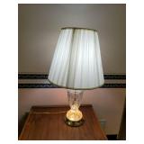 End Table 24 x 18 x 22.5 and 3 Way Lamp Located in basement