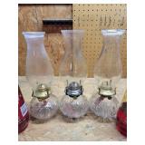 3 Vintage Oil Lamps and Lamp Oil