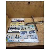 License Plates and 2 Tire Irons