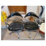 3 Vintage TV Trays and 2 Chairs on Wheels