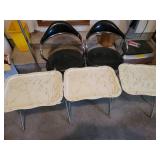 3 Vintage TV Trays and 2 Chairs on Wheels