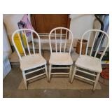 3 Vintage Wooden Chairs