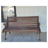 Patio Bench with Iron Ends (VERY STURDY)