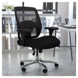 Flash Furniture 24/7 Intensive Use Big & Tall 500 lb. Rated Black Mesh Executive Ergonomic Office Chair with Ratchet Back