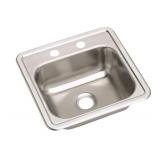 ELKAY K115152 Drop-In Mount Drop-In Sink, 2 Hole, Satin Finish