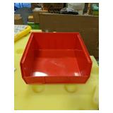 Red Hang and Stack Bin, 10-7/8"L x 11"W x 5"H, Outside Width: 11 in