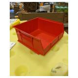 Red Hang and Stack Bin, 10-7/8"L x 11"W x 5"H, Outside Width: 11 in
