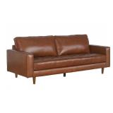 Holloway Mid-Century Top Grain Leather Sofa, Camel Retail $1,614.99
