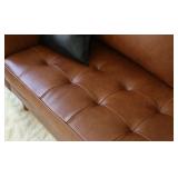 Holloway Mid-Century Top Grain Leather Sofa, Camel Retail $1,614.99