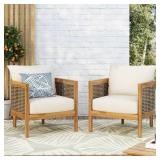 Burchett Outdoor Acacia Wood Club Chair with Cushions (Single Chair) by Christopher Knight Home Retail $344.99