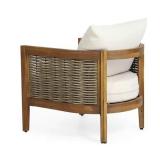 Burchett Outdoor Acacia Wood Club Chair with Cushions (Single Chair) by Christopher Knight Home Retail $344.99