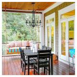 Farmhouse/ Transitional Black 5-Light French Candle Chandelier Ceiling Pendant for Living/ Dining Room- Retail:$131.99