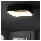 Rafael 17.7" Integrated LED Metal Flush Mount Ceiling Light, Black by JONATHAN Y Retail: Retail: Retail: $199.49