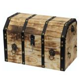 Vintiquewise Large Wooden Decorative Lion Rings Pirate Trunk with Lockable Latch and Lock Retail: Retail: Retail: $92.99