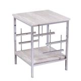 Sei Freston Faux Marble End Table With Open Shelf in Chrome Retail: Retail: Retail: $183.99