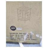 Sei Freston Faux Marble End Table With Open Shelf in Chrome Retail: Retail: Retail: $183.99