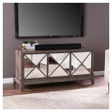 SEI - Wallaston Mirrored Media Cabinet - Light brown finish w/ mirror  Retail: $352.49