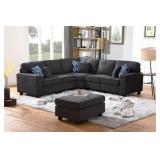 ONE ARMLESS CHAIR goes with Jocelyn Dark Grey Woven 6-piece Modular Sectional Sofa with Ottoman- Retail: N/A
