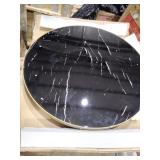 Baxton Studio Lauro Modern and Contemporary Round Glossy Marble and Metal Coffee Table with Two-Tone Black and Gold Legs Retail: Retail: Retail: $269.99