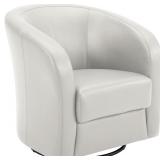 Souta Faux Leather Swivel Accent Club Chair Cream Retail: $399.99