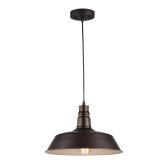 CHLOE Lighting FRIEDRICH Industrial-style 1 Light Rubbed Bronze Ceiling Mini Pendant 14" Wide Retail: $54.99