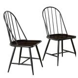 Windsor Mixed Media Dining Chair, Set of 2, Black/Espresso Retail: Retail: Retail: $169.99