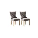 Home Beyond Button-tufted Velvet Dining Chairs (Set of 2) - 22 x 23 x 34 Inches - Grey -Retail $251.99